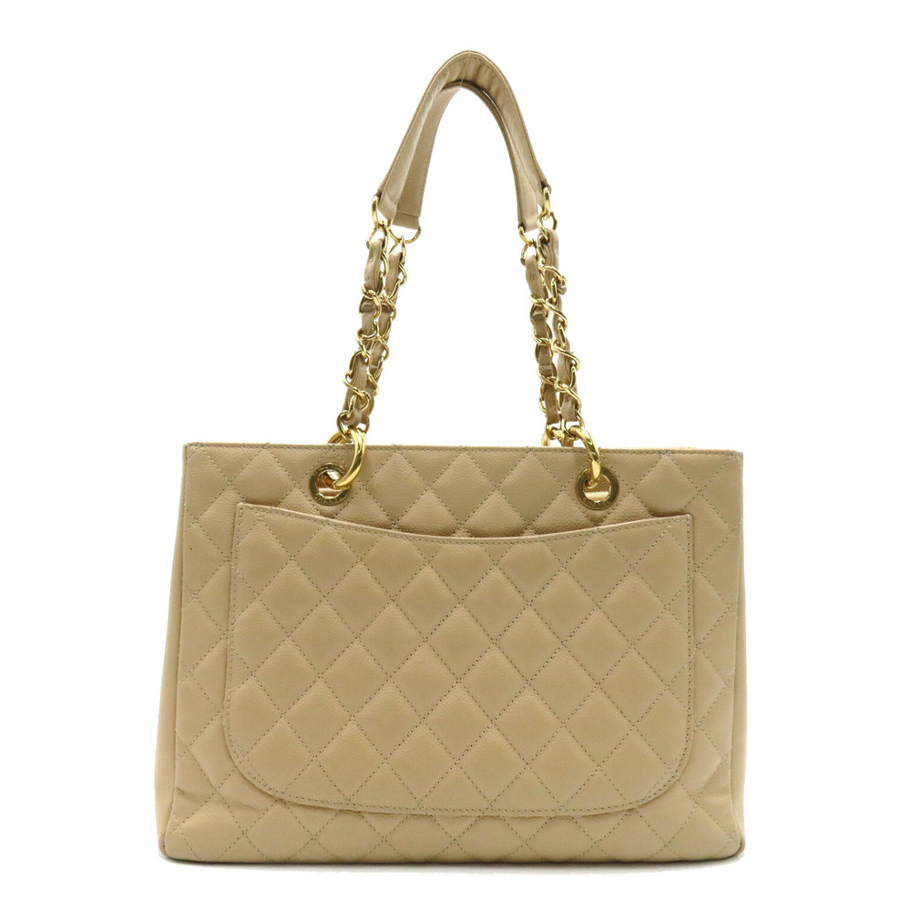 Chanel Skin Tote Bag GST Beige Caviar